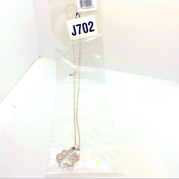 Necklace Paw Print in Rhinestones ! ADORABLE ! - Picture 8 of 15